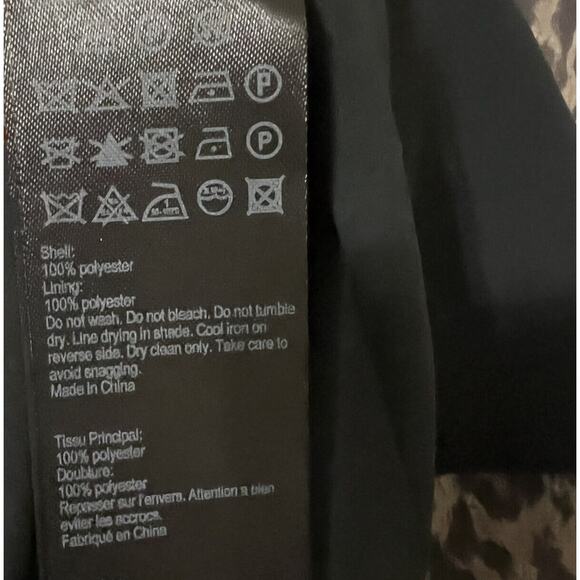 AllSaints Cancity Patch Ruched Wrap Dress US Sz 4 Leopard Print Chiffon - Picture 7 of 9